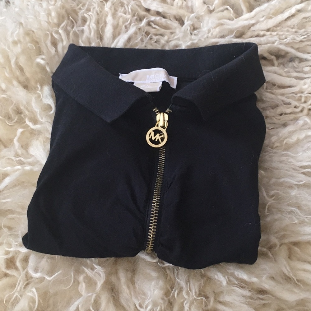 Michael Kors Black Zippered Polo Top|Size P/L ⭐️